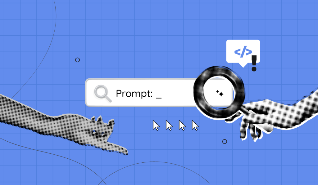 Conceptual image showing how people use AI to search and interpret information.